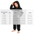 thumbnail image 3 of Cethrio Girls Fleece One-piece Pajamas, Long Sleeve Full Zip Warm Hooded Winter Loungewear Jumpsuit Size 13-14 Years Black, 3 of 5