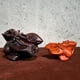 thumbnail image 2 of Rosewood carved rat figurine, solid wood zodiac rat ingot, home living room desktop decoration craft., 2 of 4