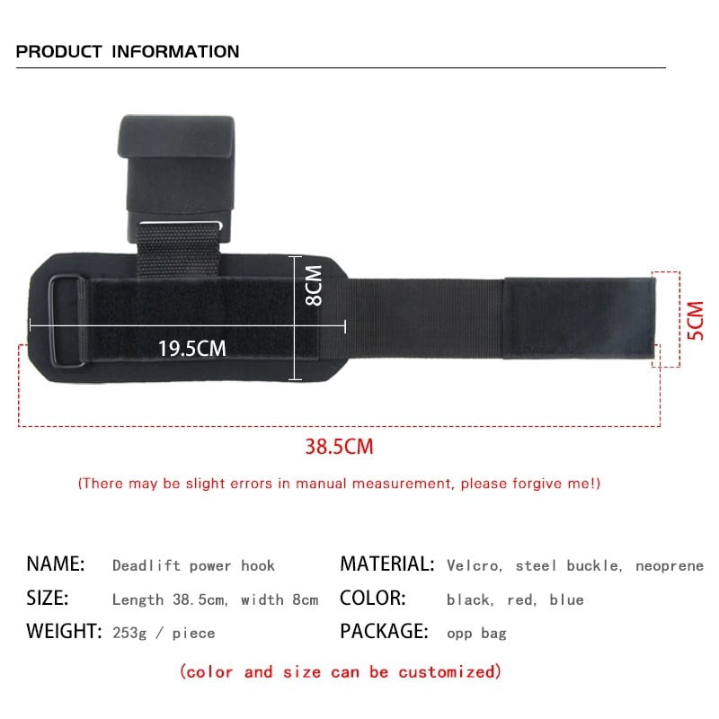 Weight Lifting Hook Grips with Wrist Straps Wrist Support Gym Training Hooks for Pull Ups Deadlifts Strength Training Fitness