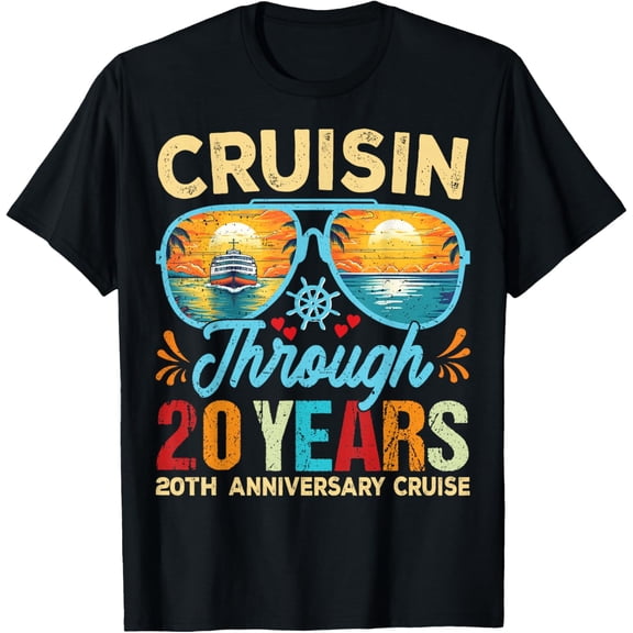Playful Comfort Tee - Cruisin Through 20 Years 20th Wedding Anniversary Cruise T-Shirt