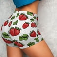 thumbnail image 4 of Fotbe Hand Drawn Strawberry Seamless Shorts, Womens Workout Shorts High Waist Stretch Booty Short for Gym/Yoga/Running/Biking-X-Large, 4 of 9