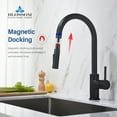 thumbnail image 4 of Blossom Single Handle Pull Down Kitchen Faucet, Matte Black – Solid Brass Body, Dual-Function Sprayer, Model F01-206, 4 of 5