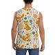 thumbnail image 4 of Fotbe Whimsical Fox Floral Garden Men's Camiseta sin Mangas Estampada para Hombres, Playera Casual para Gimnasio, Entrenamiento, Playa-Medium, 4 of 7