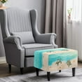 thumbnail image 2 of Xoenoiee Beach Turtle Print Ottoman Cover, Soft Knitted Jacquard Cover for Ottoman Rectangle, Living Room Storage Stool Ottoman Cover Starfish Seashell Heart Anti-Slip Footstool Protection, Large, 2 of 7