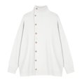 thumbnail image 5 of Edvintorg Long Sweaters for Women Turtleneck Long Sleeve Ribbed Knitted Tops with Side Buttons Business Casual Fall Sweater Plus Size, 5 of 8