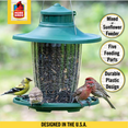 thumbnail image 2 of More Birds Large Lantern Bird Feeder, Wild Bird Feeder, 5 Feeding Ports, 3.8-Pound Seed Capacity, Green, 2 of 7