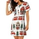 thumbnail image 2 of Disketp Christmas Houses para Camisón Corto de Manga Corta para Mujeres, Camisón Cómodo con Escote Redondo, Bonito y Confortable, 2 of 6