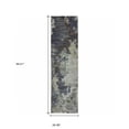 thumbnail image 5 of 2' X 8' Navy And Blue Abstract Power Loom Stain Resistant Runner Rug, 5 of 6