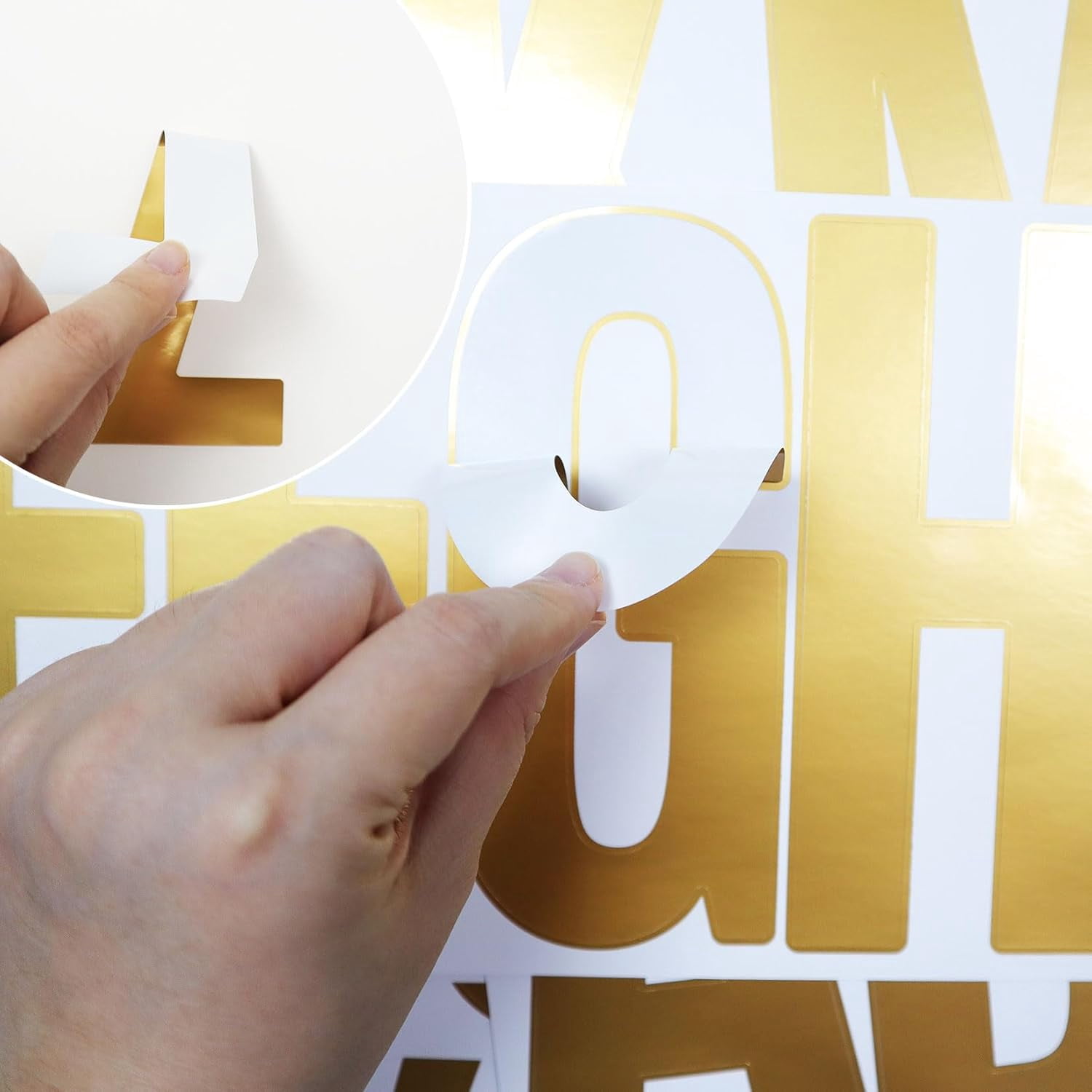 21 Sheets 6 Inch Golden Letter Stickers, Self Adhesive Vinyl Capital Alphabet Punctuation Stickers for Mailbox, Crafts, Notice Boards - Gold