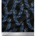 thumbnail image 1 of Soimoi Black Cotton Duck Fabric Laurel Leaves Fabric Prints By Yard 44 Inch Wide, 1 of 3