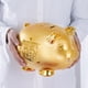thumbnail image 4 of Alcancía dorada creativa con forma de cerdito dorado, ideal para guardar monedas, para cumpleaños, Año Nuevo o para exhibir en el salón (13,5 cm de largo x 11,5 cm de ancho x 9,5 cm de alto)., 4 of 7