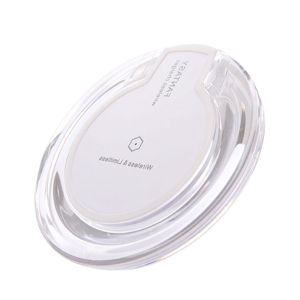 Almohadilla De Carga Inalámbrica De Base De Cristal De Disco Transparente De Cargador Rápido Inalámbrico Para Teléfono Móvil De 5W Vogacara EL013610-00