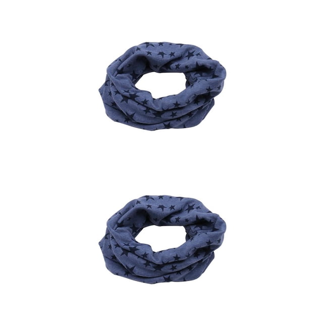 Qarigey Bufandas Niños Cálido Algodón Niños Mantón Invierno Moda Niños Bufanda Estampado Patrón Cómodo Conjunto Cabeza Bufandas Niño Azul profundo 2piezas Qarigey CBP038571