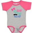 thumbnail image 3 of Inktastic Big Sister to a Little Mister Bow and Mustache Girls Baby Bodysuit, 3 of 5