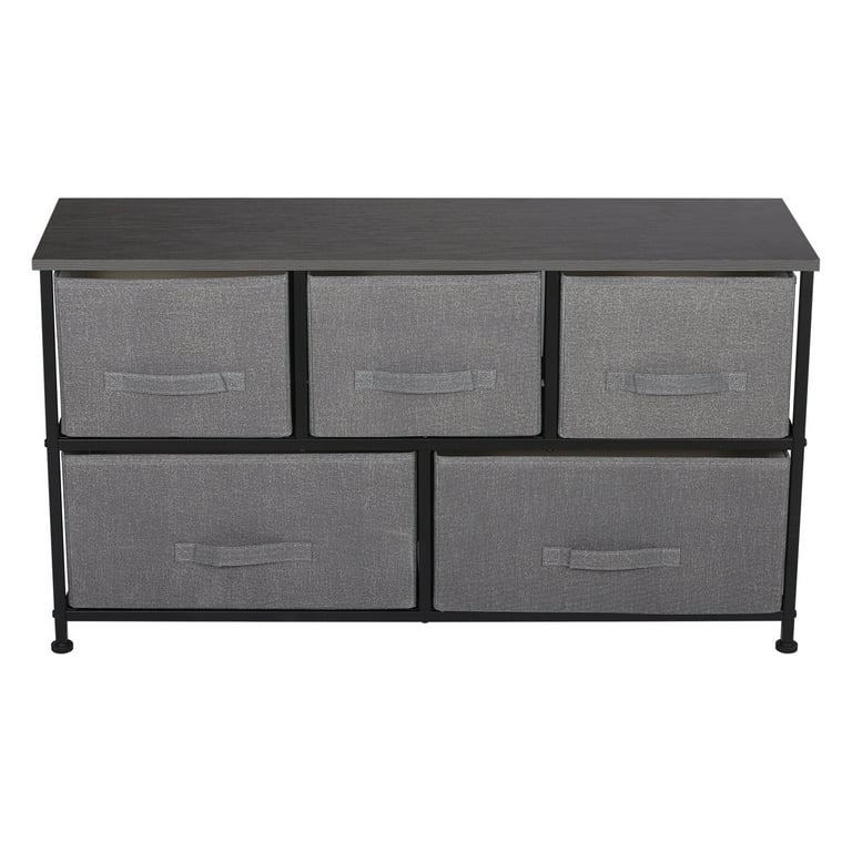 ZENSTYLE Simple Steel Frame Wide Dresser Storage Tower, Gray ZENSTYLE Simple Steel Frame Wide Dresser Storage Tower, Gray