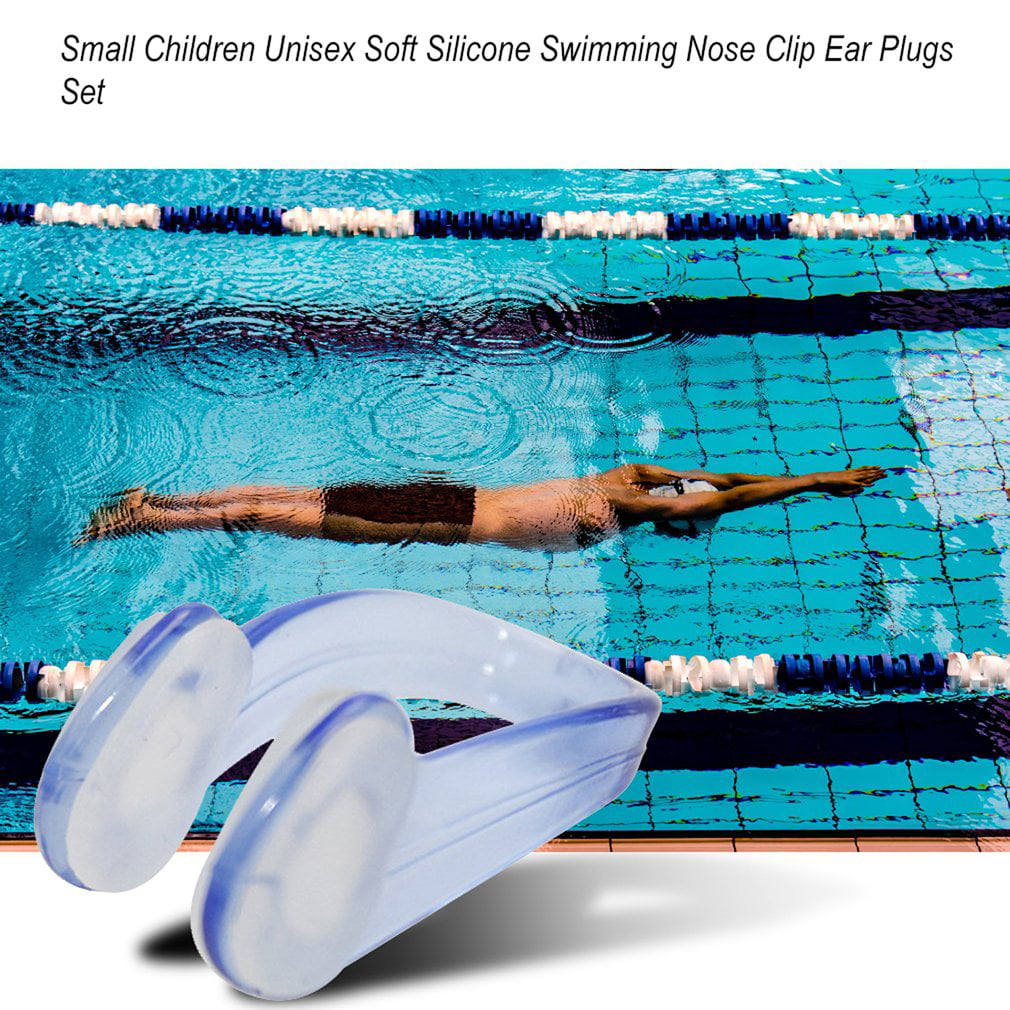 Swimming Nose Clip Ear Plugs Case Set with Box Swimmer Adults Kids N7 