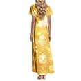 thumbnail image 4 of LWavelet Women's V-Neck Ruffle Sleeve Bunny & Easter Egg Print Maxi Dress for Easter & Casual Outfits Orange 2XL, 4 of 4