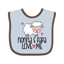 Inktastic Nonna and Papa Grandchild Lamb Boys or Girls Baby Bib