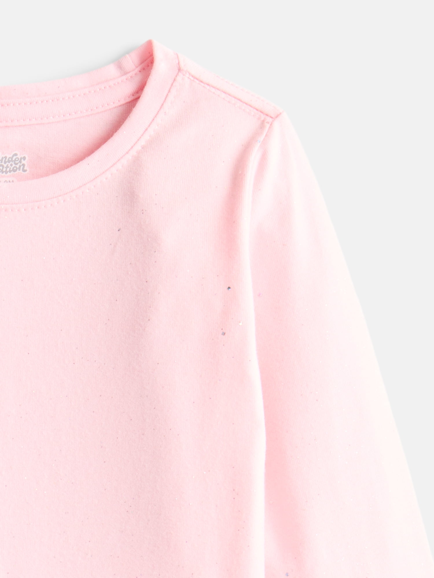 Wonder Nation Baby & Toddler Girls Tee with Long Sleeves, Sizes 0M-5T