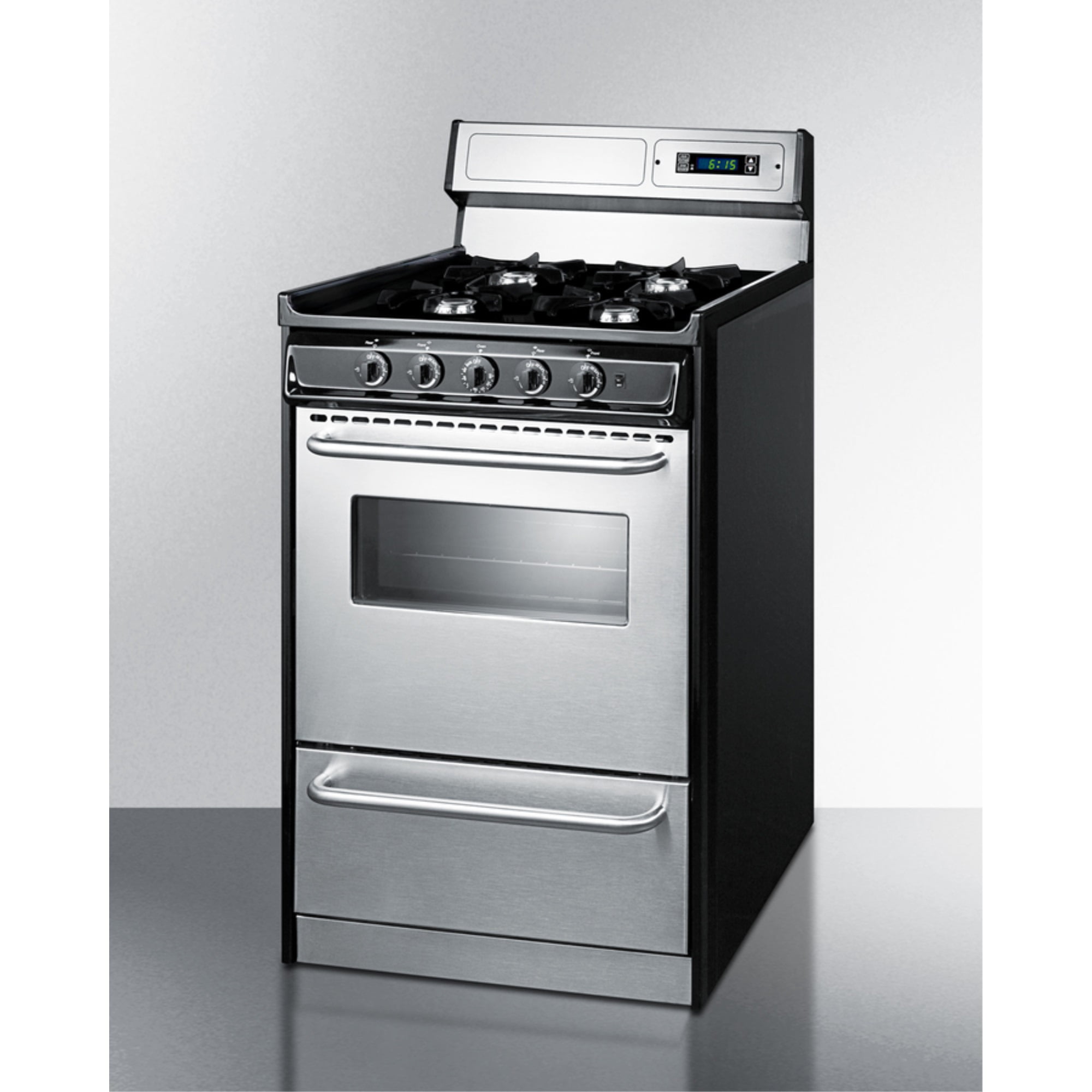 20" Wide Gas Range, Open Burners