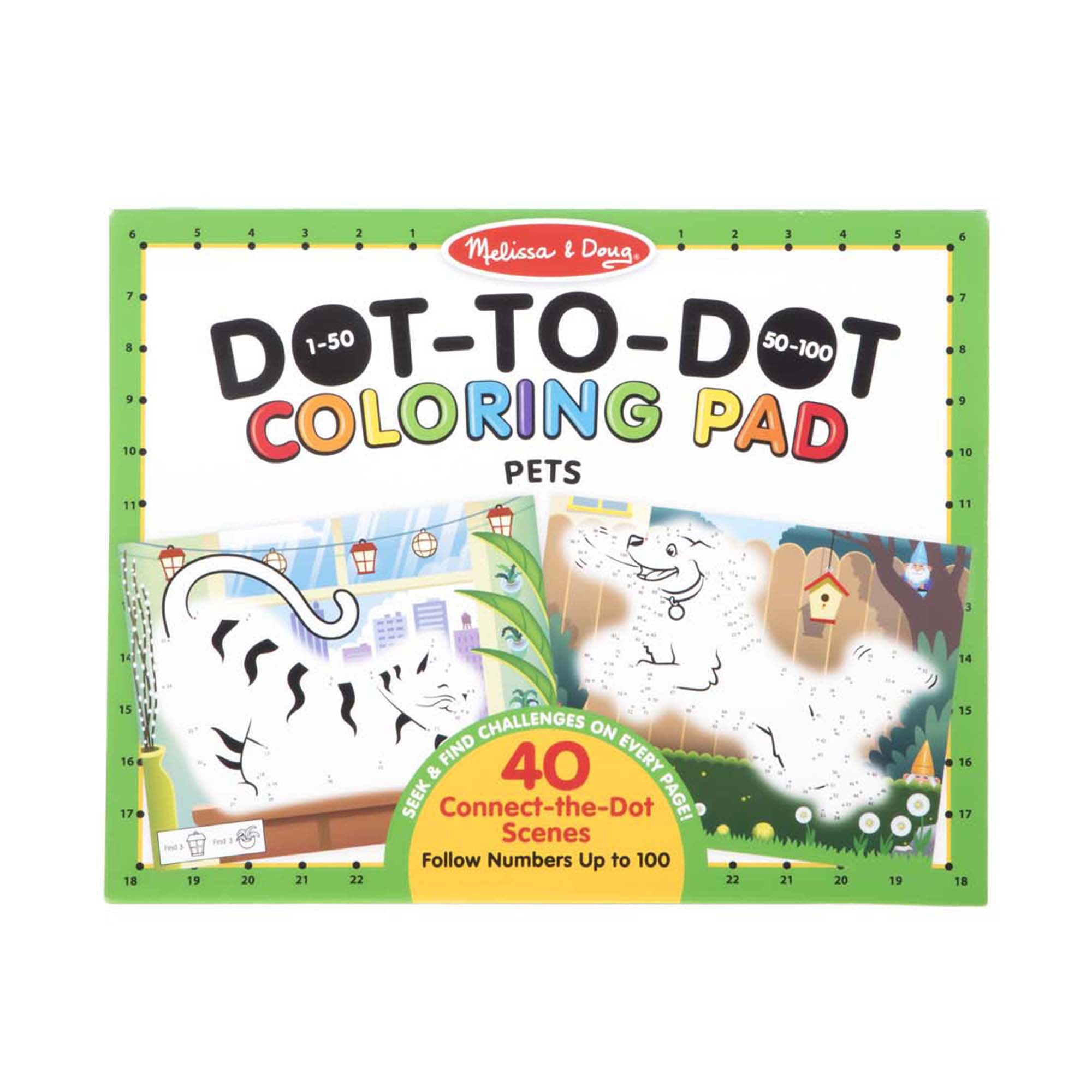 Melissa & Doug 123 Dot-to-Dot Pets Coloring Pad - Follow ...
