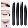 thumbnail image 3 of Juego de pinzas para cejas, pinzas de acero inoxidable para cejas: la mejor precisión para eliminar vello facial, pelos encarnados, astillas, puntos negros y garrapatas, 3 of 6