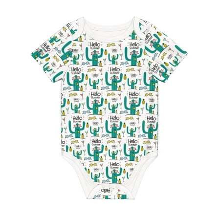 

Matuu Hello Summer for Baby Short-Sleeve Bodysuit Soft Cotton Comfortable and Breathable Perfect for Newborns and Infants