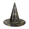 thumbnail image 2 of Kbndieu Witch Hat, Halloween Black Plated Wizard Hat Cosplay Accessories for Halloween Costume Party for Women Men Adult, 2 of 6