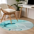 thumbnail image 4 of Round Rugs 3Ft, Aqua Marble Round Area Rug Washable Indoor Throw Carpet, Modern Abstract Gradient Water Fluid Art Small Non Slip Circle Rug for Bedroom Living Room Home Decor Aesthetic, 4 of 8