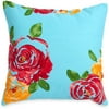The Pioneer Woman Rose Decorative Pillow, 16" x 16", Teal