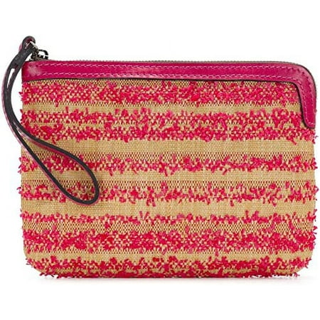 Patricia Nash Cassini Ebbe Straw Bright Pink Wristlet
