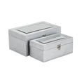 thumbnail image 5 of Contemporary Home Living Handcrafted Mirrored Keepsake Boxes - 11.5" - Silver - Set of 2, 5 of 7