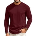 thumbnail image 2 of Garbnen S-4XL Mens Long Sleeve Shirts Crew Neck Raglan Shirt Casual Basic Relaxed Fit Athletic Fall Winter Mens Big and Tall Shirts XXL, 2 of 7