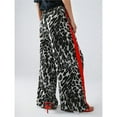 thumbnail image 6 of Women's Cheetah Print Wide Leg Baggy Pants Y2k Side Loose Streetwear Trousers Gray M, 6 of 8