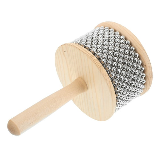 FRCOLOR Cabasa Musical Instrument Wooden Hand Cabasa Shaker With Metal Bead Cylinder For Beginners Classroom Outdoor Concert Use