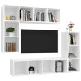 thumbnail image 4 of vidaXL TV Cabinet Set 4 Piece Chipboard Wall Mounted Furniture Multi Colors, 4 of 45