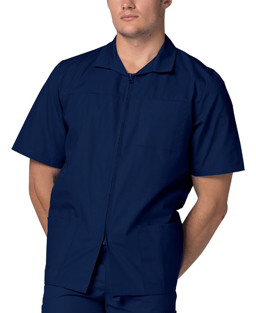 Adar Adar Universal Scrubs For Men Zippered Short Sleeved Scrub