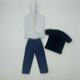 thumbnail image 4 of Sudadera con capucha y pantalones sin mangas, 3 piezas, escala 1/6, disfraz de tela realista de moda sudadera con capucha blanca, 4 of 7