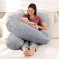 thumbnail image 2 of AI-PIKA Almohada de Maternidad en Forma de U, Almohada de Cuerpo Completo para Embarazadas, Funda de Terciopelo Lavable, 2 of 7