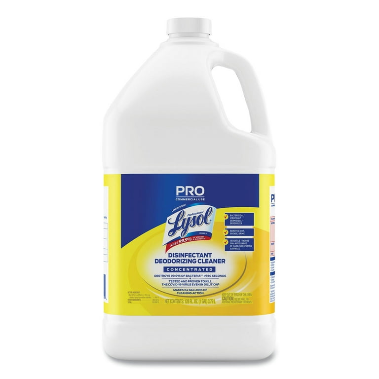 Disinfectant Deodorizing Cleaner Concentrate, Lemon Scent, 128 oz Bottle, 4/Carton Disinfectant Deodorizing Cleaner Concentrate, Lemon Scent, 128 oz Bottle, 4/Carton