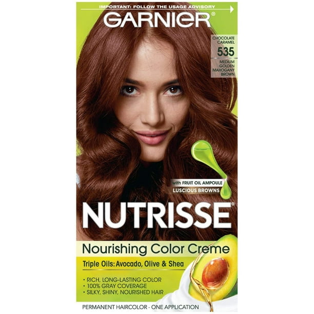 Garnier Nutrisse Nourishing Hair Color Creme, 535 Medium Gold Mahogany Brown  