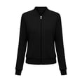thumbnail image 5 of Sheghy Women Spring Light Zip Jacket Solid Long Sleeve Pocket Casual Daily Coat Zip-Up Black S, 5 of 9