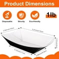 thumbnail image 2 of Paper Food Trays, 100 Pcs Disposable Serving Boats, Nacho Trays for Condiments, Snack & Taco Party (Black & White, 1 LB), 2 of 7
