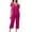 Hot Pink, variant on Chbgutlmr Summer 2 Piece Sets for Women Lace V Neck Short Sleeve Tshirts Capri Pants Loungewear Outfits