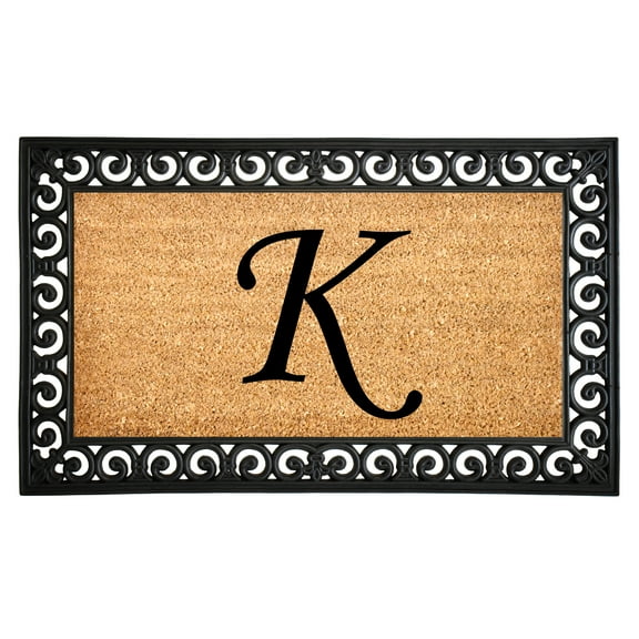 Gabriel Monogram Doormat, 18" x 30" (Letter K)