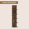 thumbnail image 3 of Costway 2 PCS 5-Tier Wall Shelves Vertical Floating Storage Shelf Unit Wall-Mounted Organizer Rustic Brown, 3 of 9