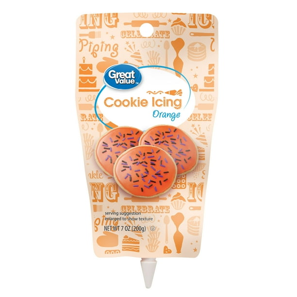 Great Value Cookie Icing, Orange, 7 Ounce