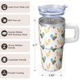 thumbnail image 3 of 20oz Whimsical Chicken Tumbler with Handle Special Birthday Christmas Gift for Chicken Fans Women Men Insulated Travel Mug Cup Holder Friendly Durable Build Hot Chocolate Cold Soda Daily Use, 3 of 6