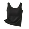 thumbnail image 1 of Bocqde Débardeur de Pyjama Côtelé pour Femmes avec Coussinets de Poitrine Grande Taille Mode Décontractée Sans Manches Col Rond Grand Bretelle Chemise de Nuit Douce Confortable Respirante pour la Maison, 1 of 4
