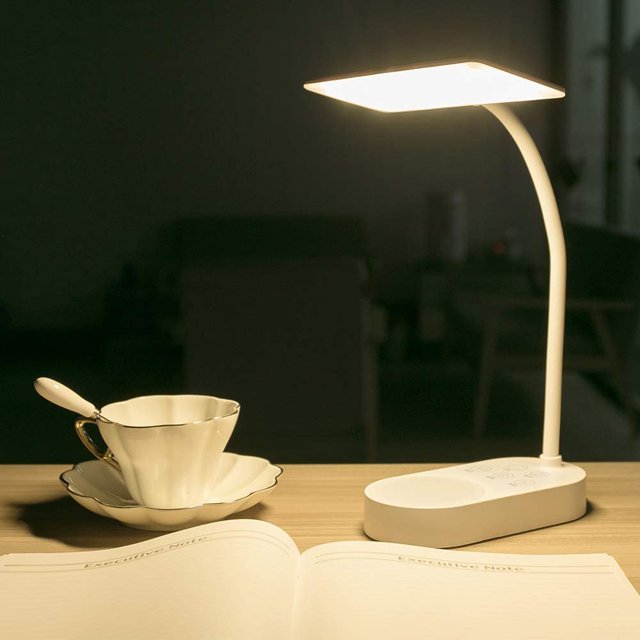 USB recargable 40 LED lámpara de escritorio inalámbrica, luz táctil 3 colores 5 modo regulable, función de memoria, lámpara de mesa de lectura dormitorio infantil junto a la cama sala de estar Adepaton LF-0009